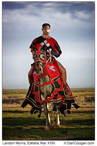 Landon Morris,riding his horse at the Estrella War XXIV