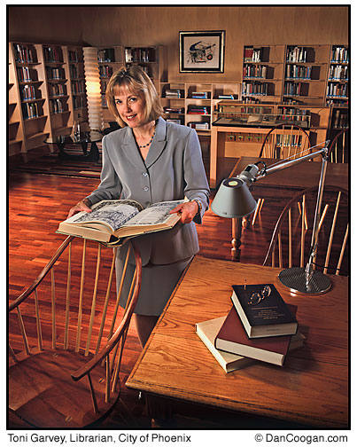 Toni Garvey, Librarian, City of Phoenix, Burton Barr Library, in the special collections room